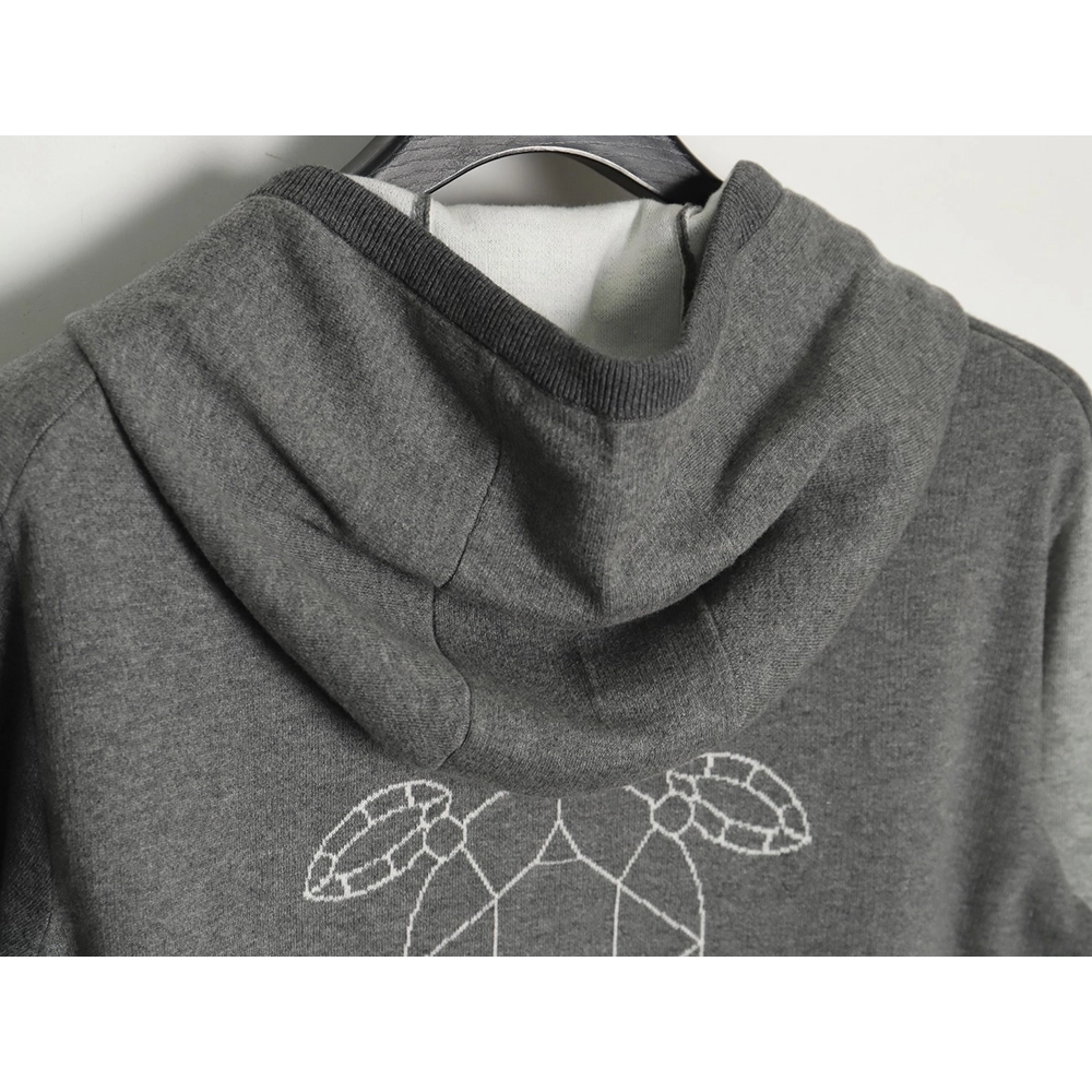 Thom Browne Golden Turtle Knitted Hooded Jacket,Thom Browne Jacket,Jacket,APPAREL