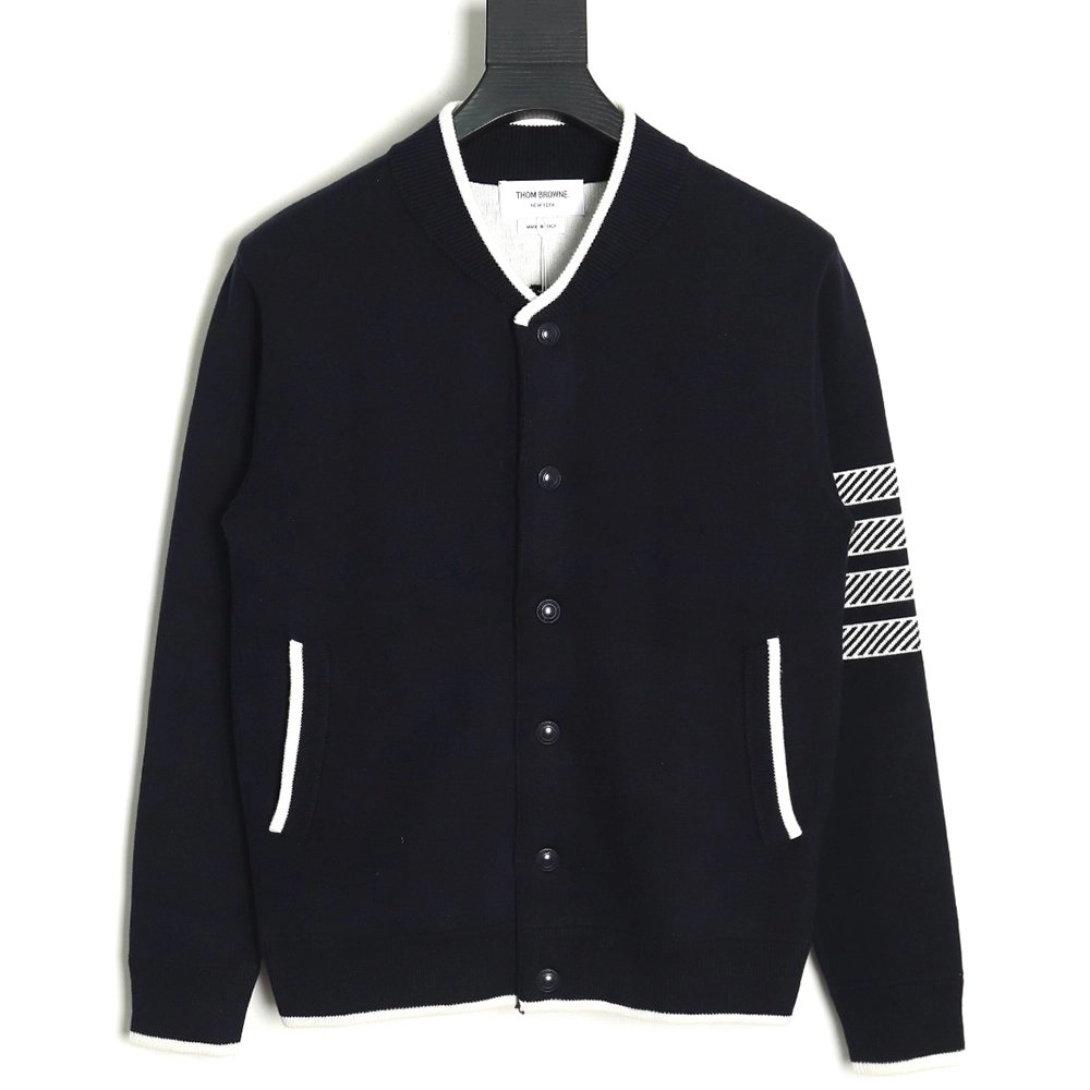 Thom Browne Anchor Baseball Jacket TSK1,Thom Browne Jacket,Jacket,APPAREL