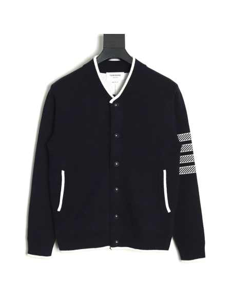 Thom Browne Anchor Baseball Jacket TSK1,Thom Browne Jacket,Jacket,APPAREL