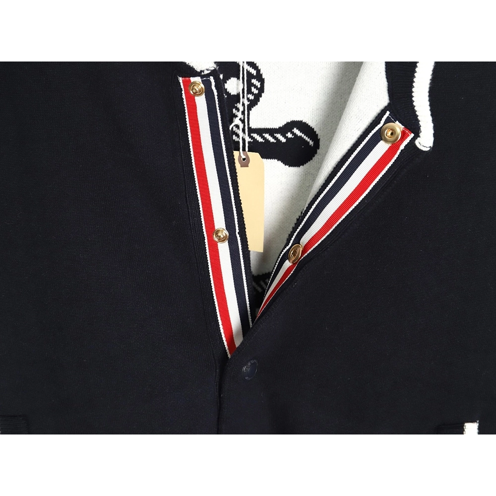 Thom Browne Anchor Baseball Jacket TSK1,Thom Browne Jacket,Jacket,APPAREL
