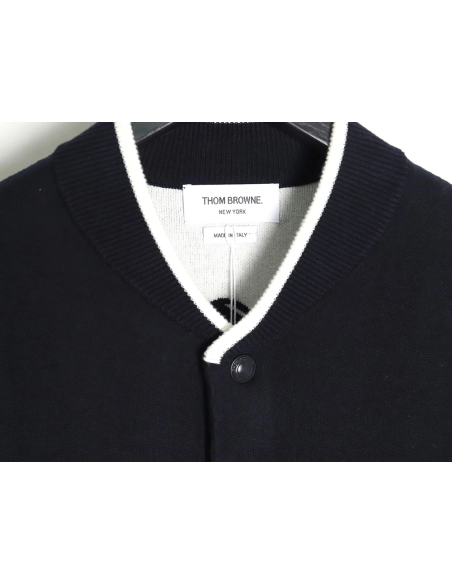 Thom Browne Anchor Baseball Jacket TSK1,Thom Browne Jacket,Jacket,APPAREL