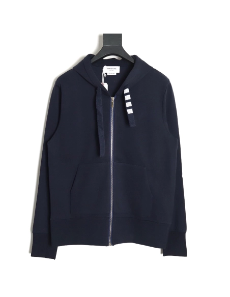 Thom Browne yarndyed drawstring zipper jacket TSK3,Thom Browne Jacket,Jacket,APPAREL