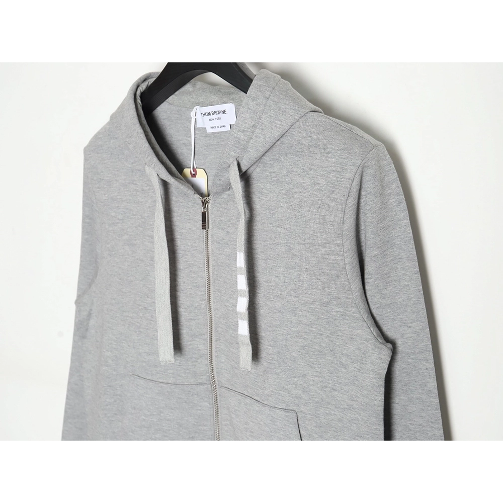 Thom Browne yarndyed drawstring zipper jacket TSK2,Thom Browne Jacket,Jacket,APPAREL