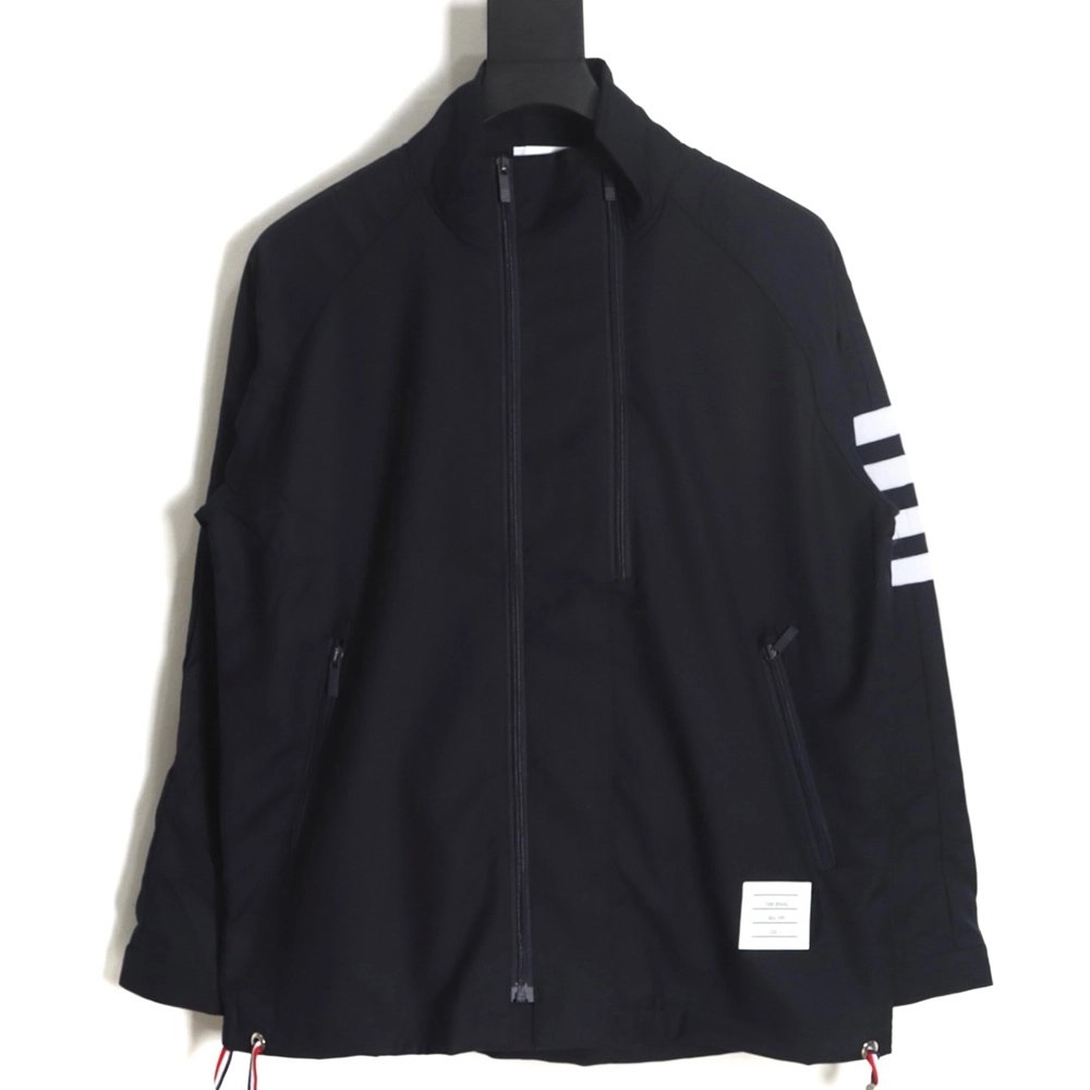 Thom Browne White Quad Bar Double Zip Jacket,Thom Browne Jacket,Jacket,APPAREL