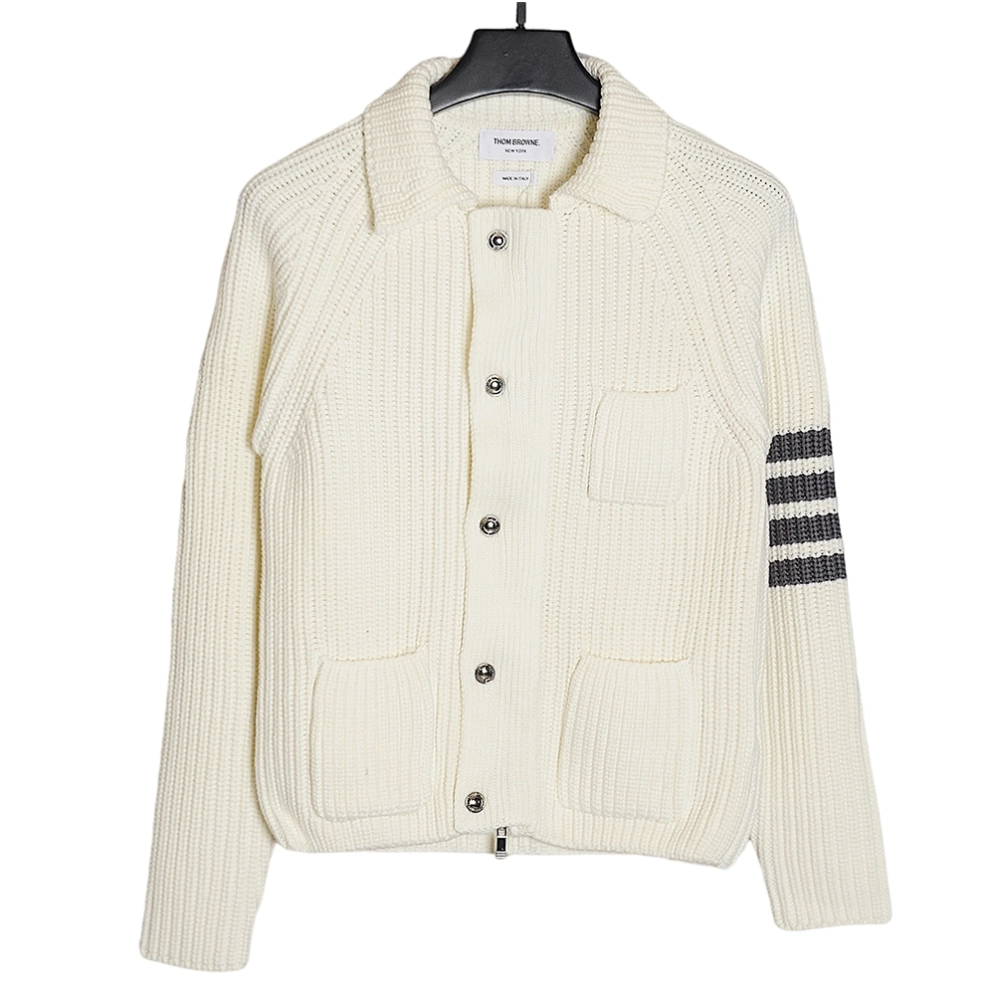 THOM BROWNE 20FW Chunky stitch zip lapel jacket,Thom Browne Jacket,Jacket,APPAREL