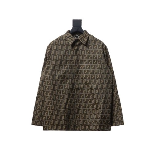 Fendi FF print longsleeved shirt jacket TSK1,Fendi Jacket,Jacket,APPAREL