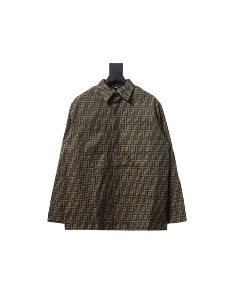 Fendi FF print longsleeved shirt jacket TSK1,Fendi Jacket,Jacket,APPAREL