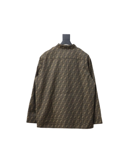 Fendi FF print longsleeved shirt jacket TSK1,Fendi Jacket,Jacket,APPAREL