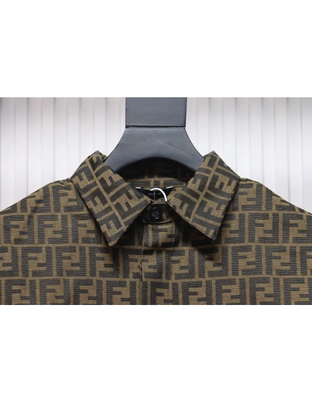 Fendi FF print longsleeved shirt jacket TSK1,Fendi Jacket,Jacket,APPAREL