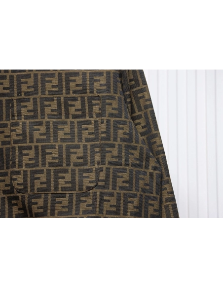 Fendi FF print longsleeved shirt jacket TSK1,Fendi Jacket,Jacket,APPAREL