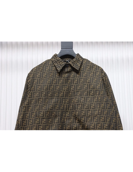 Fendi FF print longsleeved shirt jacket TSK1,Fendi Jacket,Jacket,APPAREL