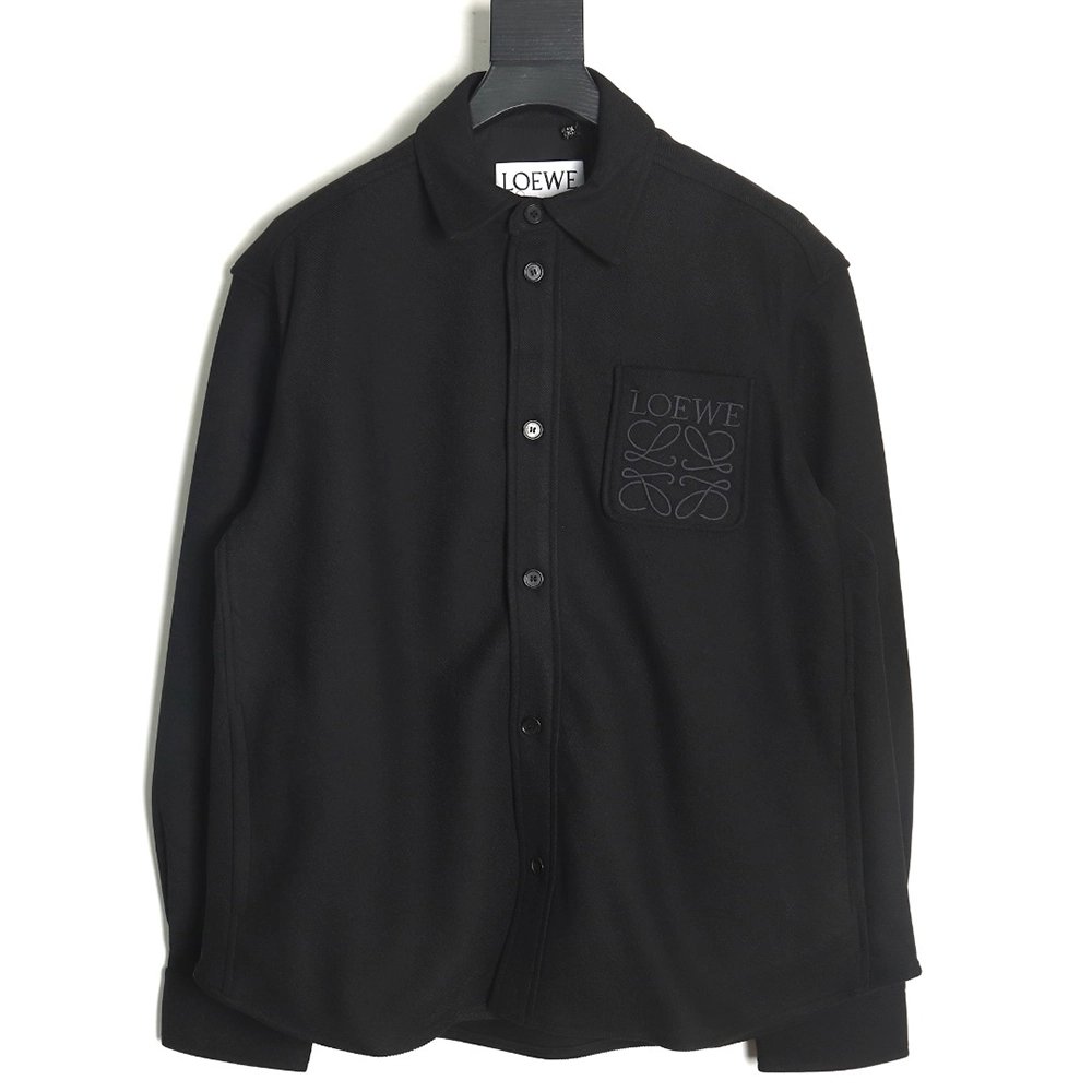 Loewe In Wool Embroidered Pocket Shirt Jacket,Loewe Jacket,Jacket,APPAREL