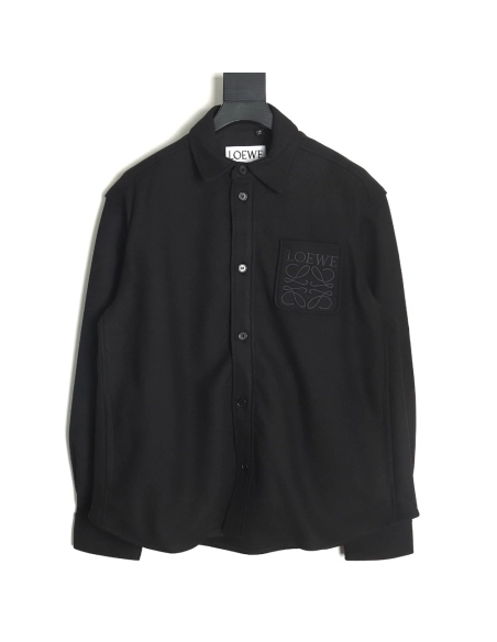 Loewe In Wool Embroidered Pocket Shirt Jacket,Loewe Jacket,Jacket,APPAREL