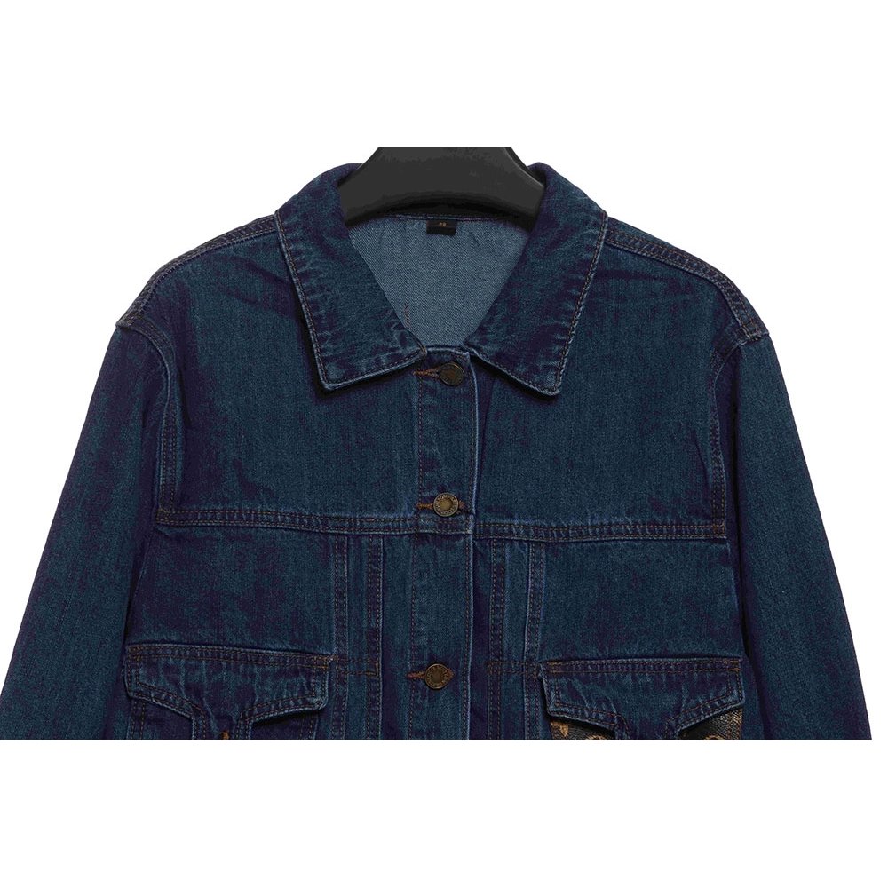 LV Presbyopic Canvas Pocket Denim Jacket,Louis Vuitton Jacket,Jacket,APPAREL