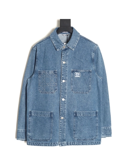 Dior cannage line denim workwear denim jacket,Dior Jacket,Jacket,APPAREL
