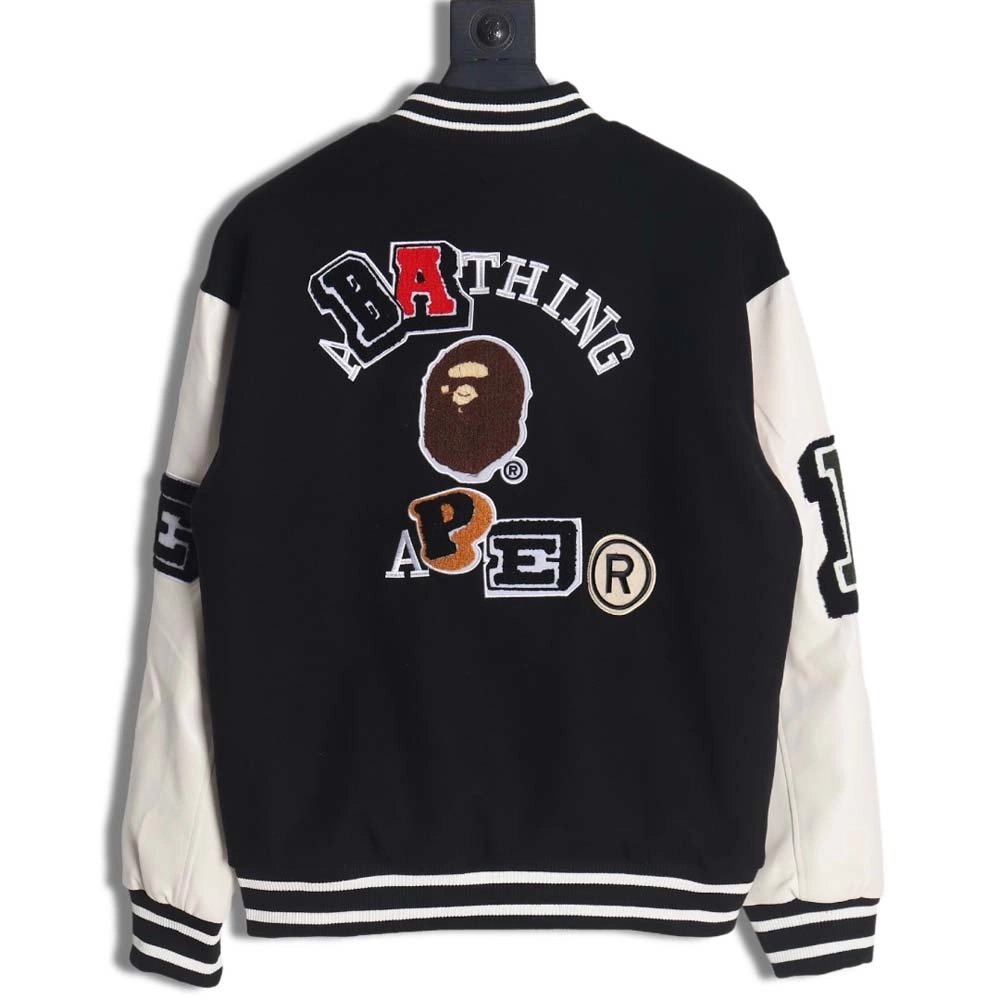 BAPE element pattern terry embroidered baseball jacket,Bape Jacket,Jacket,APPAREL