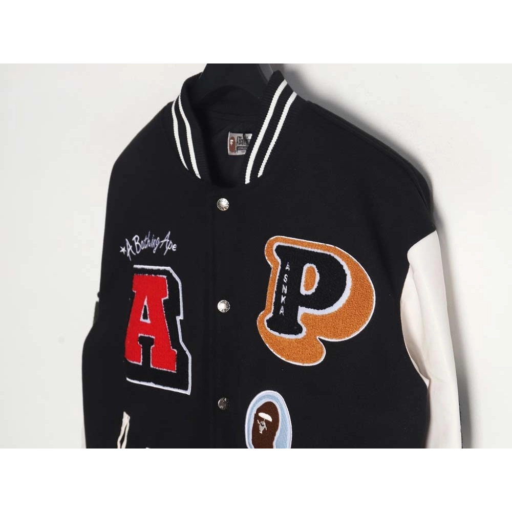 BAPE element pattern terry embroidered baseball jacket,Bape Jacket,Jacket,APPAREL