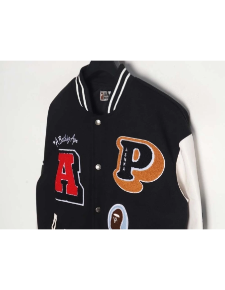 BAPE element pattern terry embroidered baseball jacket,Bape Jacket,Jacket,APPAREL
