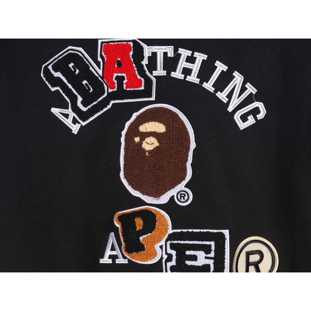 BAPE element pattern terry embroidered baseball jacket,Bape Jacket,Jacket,APPAREL