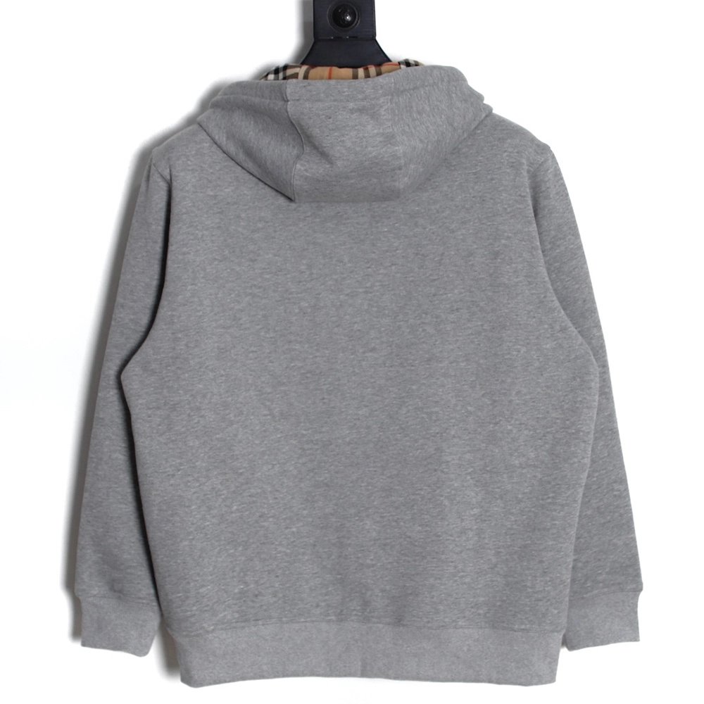 Burberry 23FW embroidered war horse plaid zipper jacket,Burberry Jacket,Jacket,APPAREL