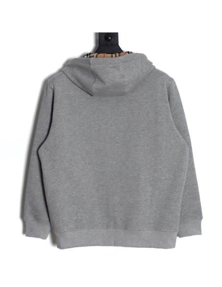 Burberry 23FW embroidered war horse plaid zipper jacket,Burberry Jacket,Jacket,APPAREL