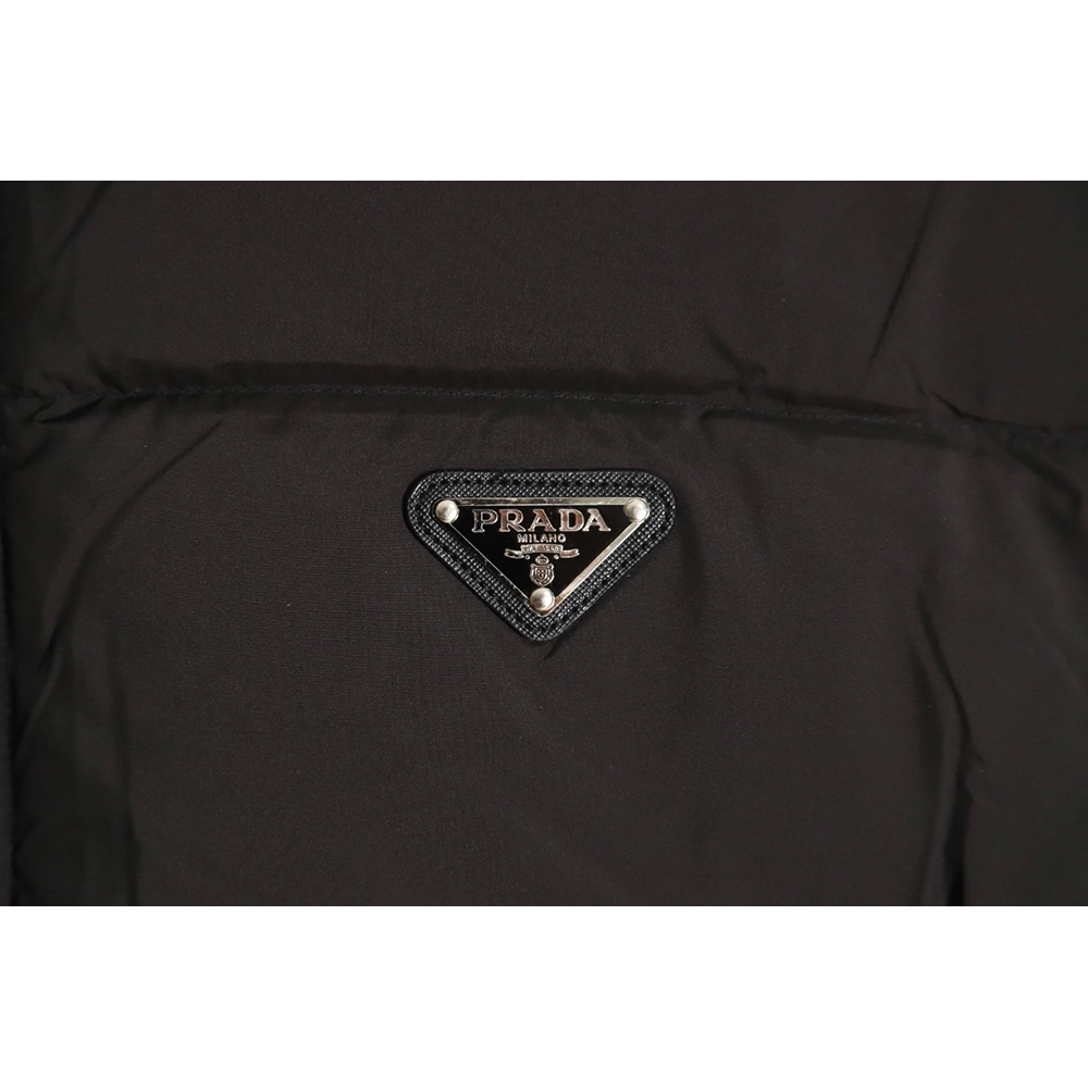 Prada inverted triangle stand collar short down jacket,Prada Jacket,Jacket,APPAREL