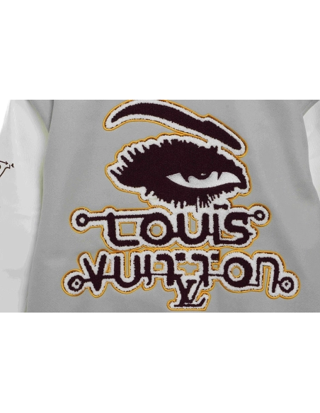 Louis Vuitton devils eye embroidered singlerow baseball jacket,Louis Vuitton Jacket,Jacket,APPAREL