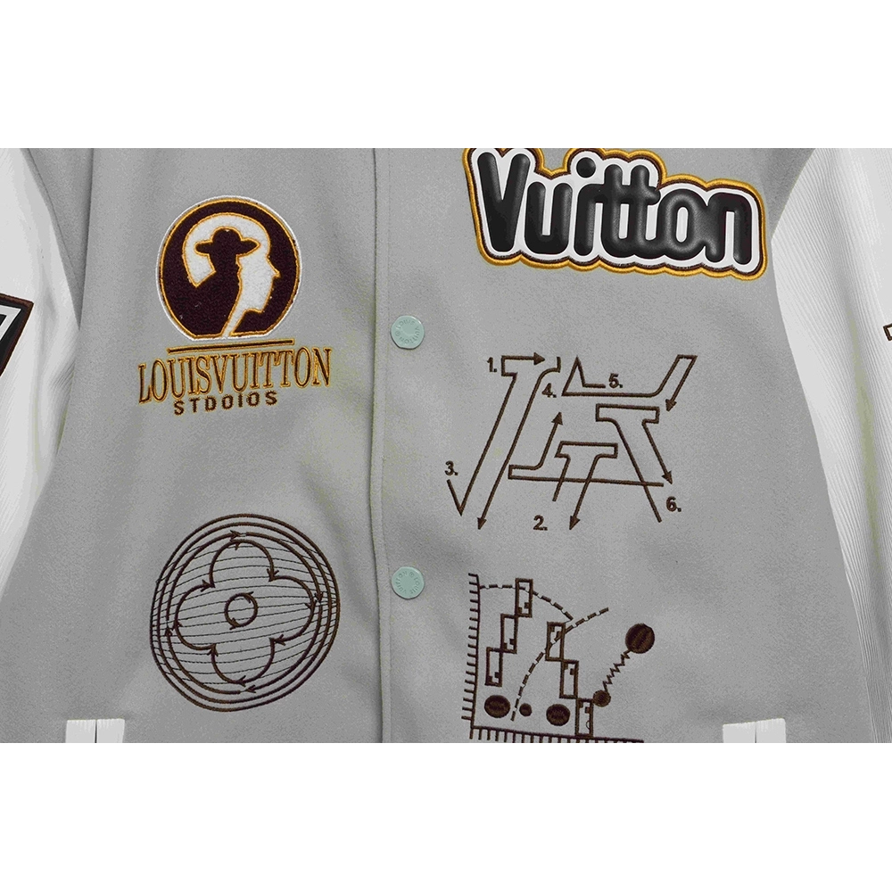 Louis Vuitton devils eye embroidered singlerow baseball jacket,Louis Vuitton Jacket,Jacket,APPAREL