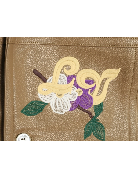 Louis Vuitton floral embroidered leather jacket,Louis Vuitton Jacket,Jacket,APPAREL
