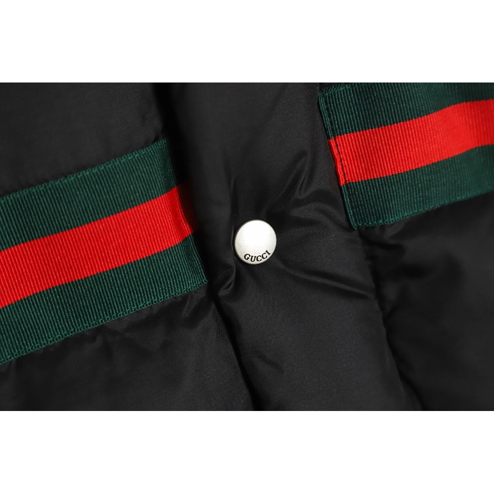 Gucci 22ss red and green webbing down jacket,Gucci Jacket,Jacket,APPAREL