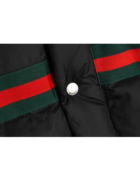 Gucci 22ss red and green webbing down jacket,Gucci Jacket,Jacket,APPAREL