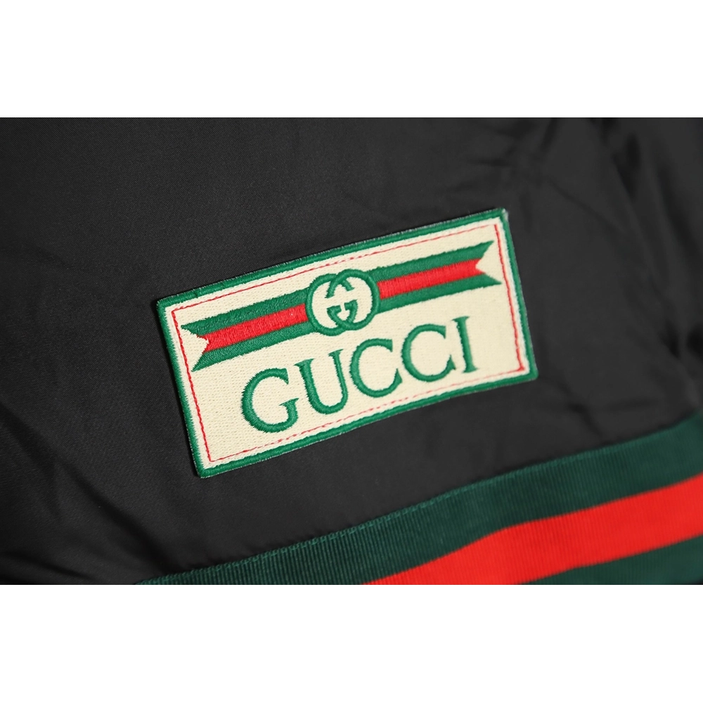 Gucci 22ss red and green webbing down jacket,Gucci Jacket,Jacket,APPAREL