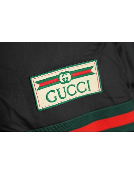 Gucci 22ss red and green webbing down jacket,Gucci Jacket,Jacket,APPAREL