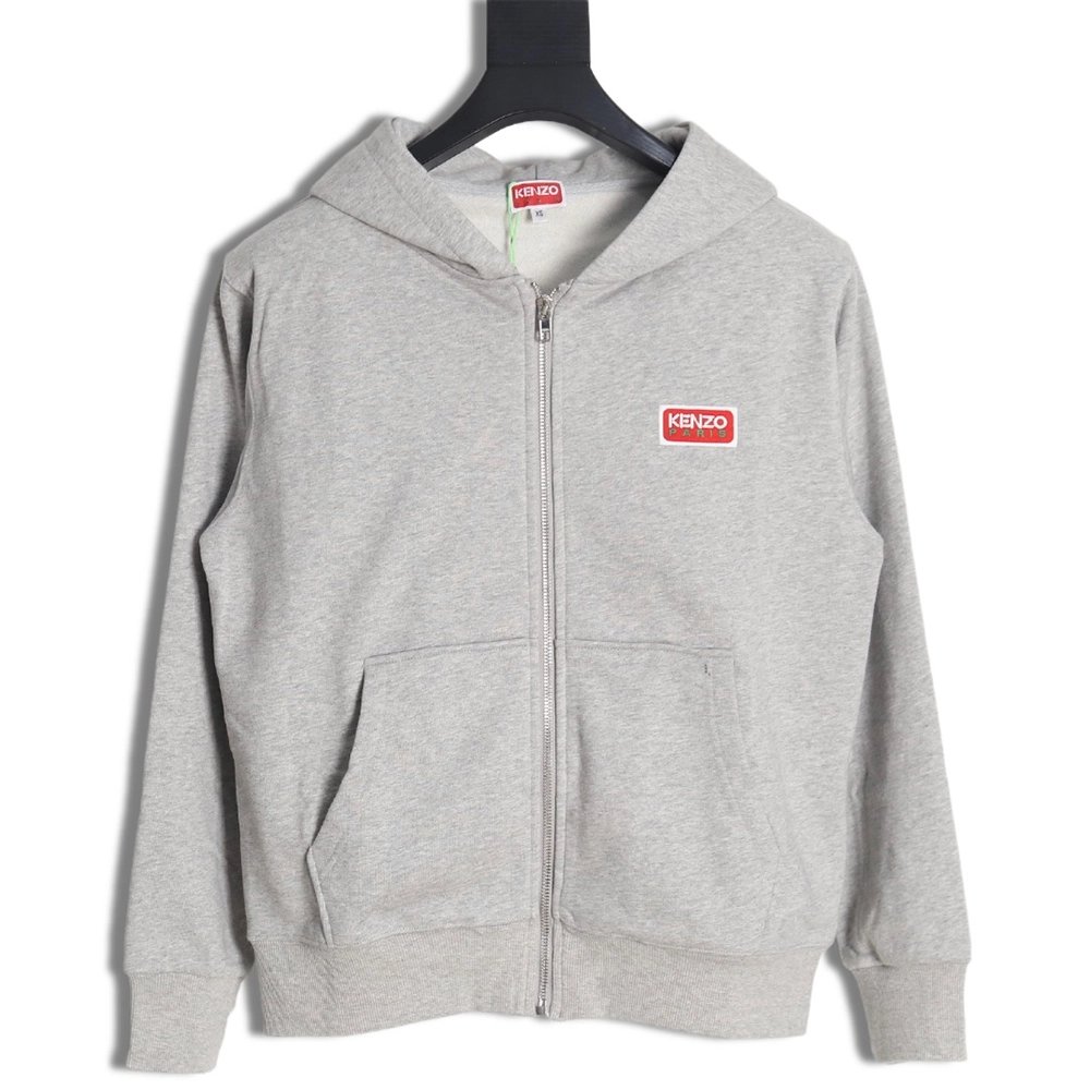 Kenzo square letter logo hooded zipup sweatshirt,Kenzo Hoodie,Hoodie,APPAREL