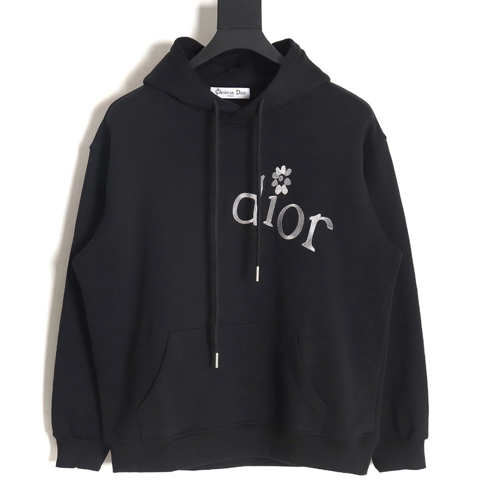 Dior 24SS small flower embroidered hooded sweatshirt,Dior Hoodie,Hoodie,APPAREL