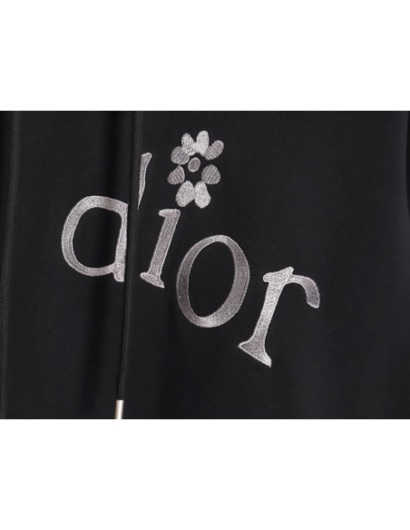 Dior 24SS small flower embroidered hooded sweatshirt,Dior Hoodie,Hoodie,APPAREL