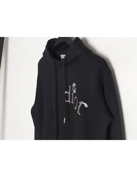 Dior 24SS small flower embroidered hooded sweatshirt,Dior Hoodie,Hoodie,APPAREL