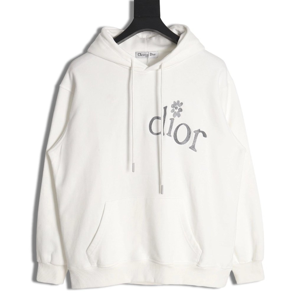 Dior 24SS small flower embroidered hooded sweatshirt,Dior Hoodie,Hoodie,APPAREL