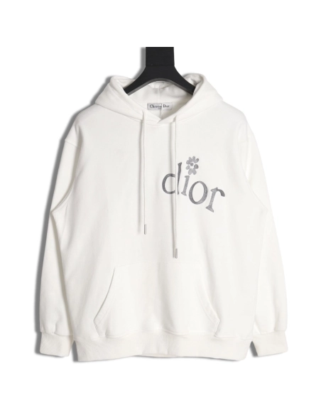 Dior 24SS small flower embroidered hooded sweatshirt,Dior Hoodie,Hoodie,APPAREL