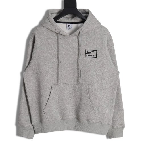 Nike x Stussy embroidered logo hooded fleece sweatshirt,Nike Hoodie,Hoodie,APPAREL