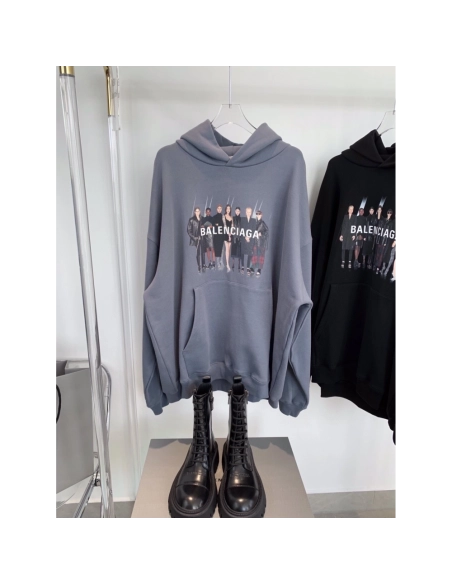 Balenciaga portrait print hooded sweatshirt,Balenciaga Hoodie,Hoodie,APPAREL