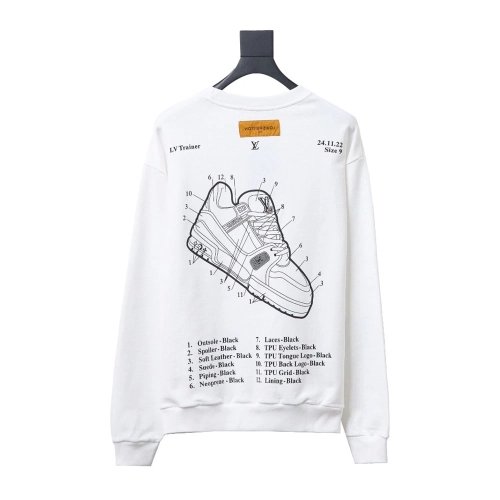 Louis Vuitton lettering shoe print crewneck sweatshirt TSK1,Louis Vuitton Sweatshirt,Sweatshirt,APPAREL