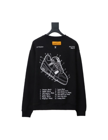 Louis Vuitton lettering shoe print crewneck sweatshirt,Louis Vuitton Sweatshirt,Sweatshirt,APPAREL