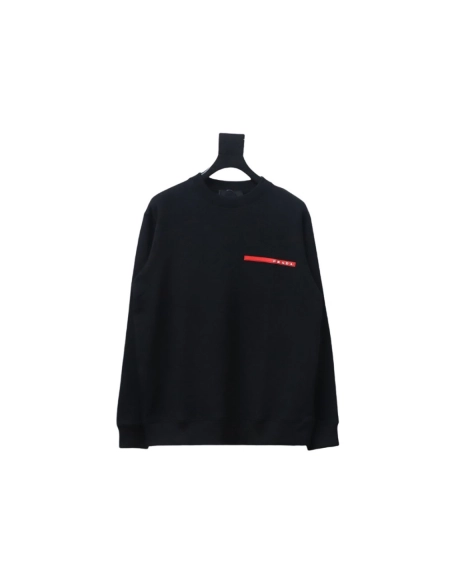 Prada classic red striped crew neck sweatshirt TSK1,Prada Sweatshirt,Sweatshirt,APPAREL