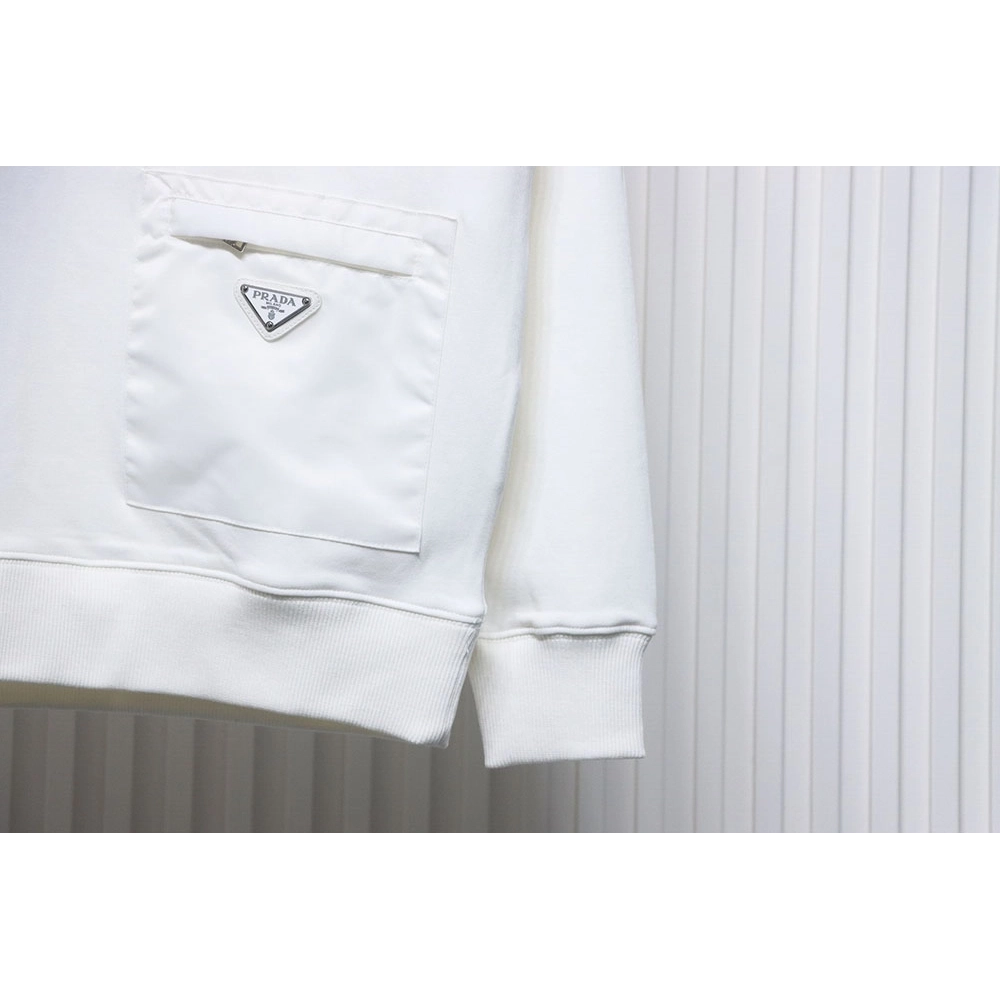 Prada triangle logo pocket crew neck sweatshirt TSK1,Prada Sweatshirt,Sweatshirt,APPAREL