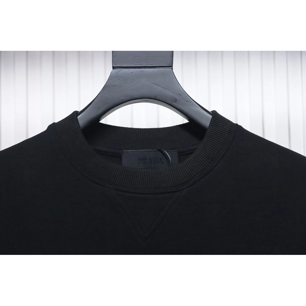 Prada triangle logo pocket crew neck sweatshirt,Prada Sweatshirt,Sweatshirt,APPAREL