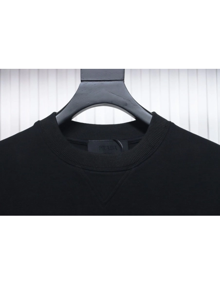 Prada triangle logo pocket crew neck sweatshirt,Prada Sweatshirt,Sweatshirt,APPAREL