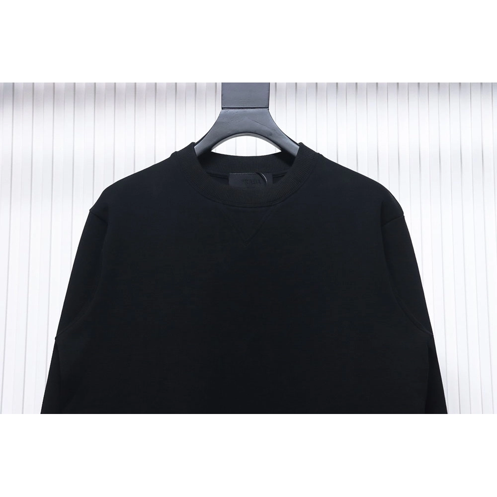 Prada triangle logo pocket crew neck sweatshirt,Prada Sweatshirt,Sweatshirt,APPAREL