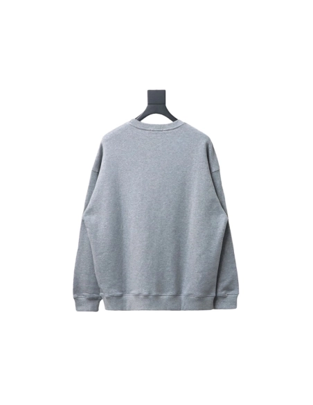 Prada round neck sweatshirt with triangle logo on the neckline,Prada Sweatshirt,Sweatshirt,APPAREL