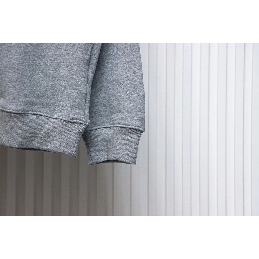 Prada round neck sweatshirt with triangle logo on the neckline,Prada Sweatshirt,Sweatshirt,APPAREL